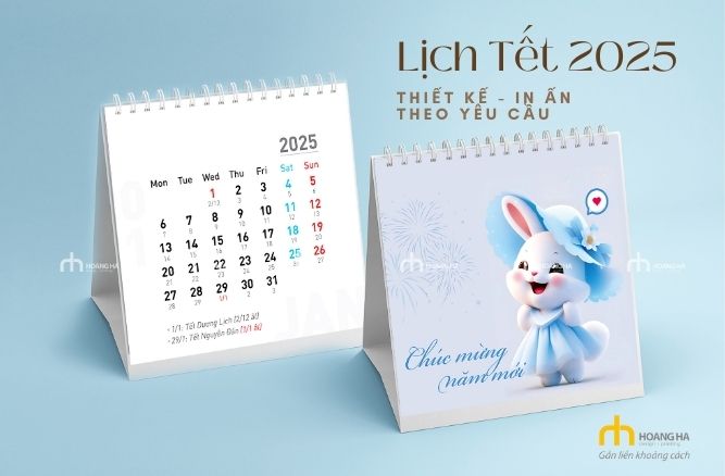 Thiết kế - in ấn lịch để bàn tết 2025 hoạt hình dễ thương